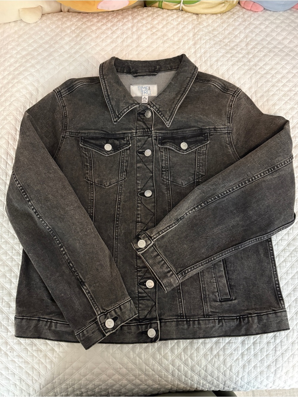 Time and Tru Black Washed Denim Jacket